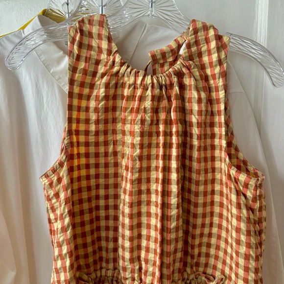 TOAST Seersucker Gingham Cotton Midi Dress Size 10 - Picture 12 of 12